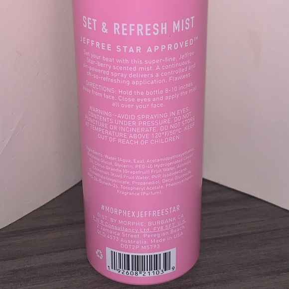 Morphe x Jeffree Star NEW Set & Refresh Mist in Star-Berry Scent - Picture 4 of 5
